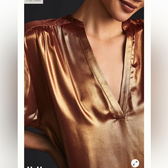 NWT Anthropologie foil blouse XS - Picture 3 of 6